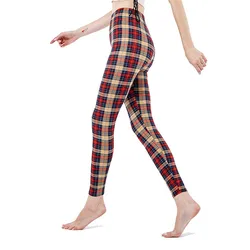 INDJXND Sexy Legging for Woman Causal Fitness Fashion Plaid Print Workout Leggins Sporting High Wast Elasticity Polyester Pants