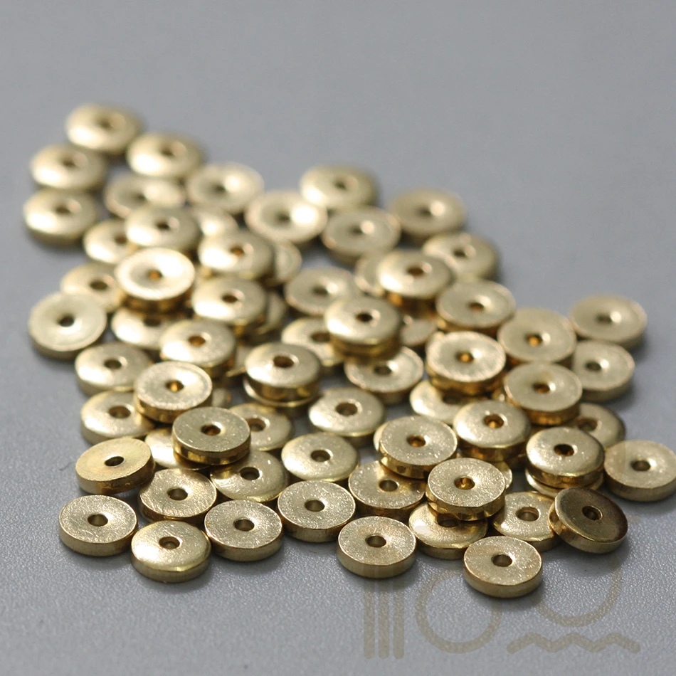 Solid Brass Center Hole Round Disc - 4mm (1899C)