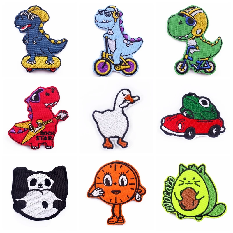 Cute Small Dinosaur Patches Embroidery Patch For Clothing Cartoon Animal Patch Iron On Patches On Clothes DIY Applique Badges