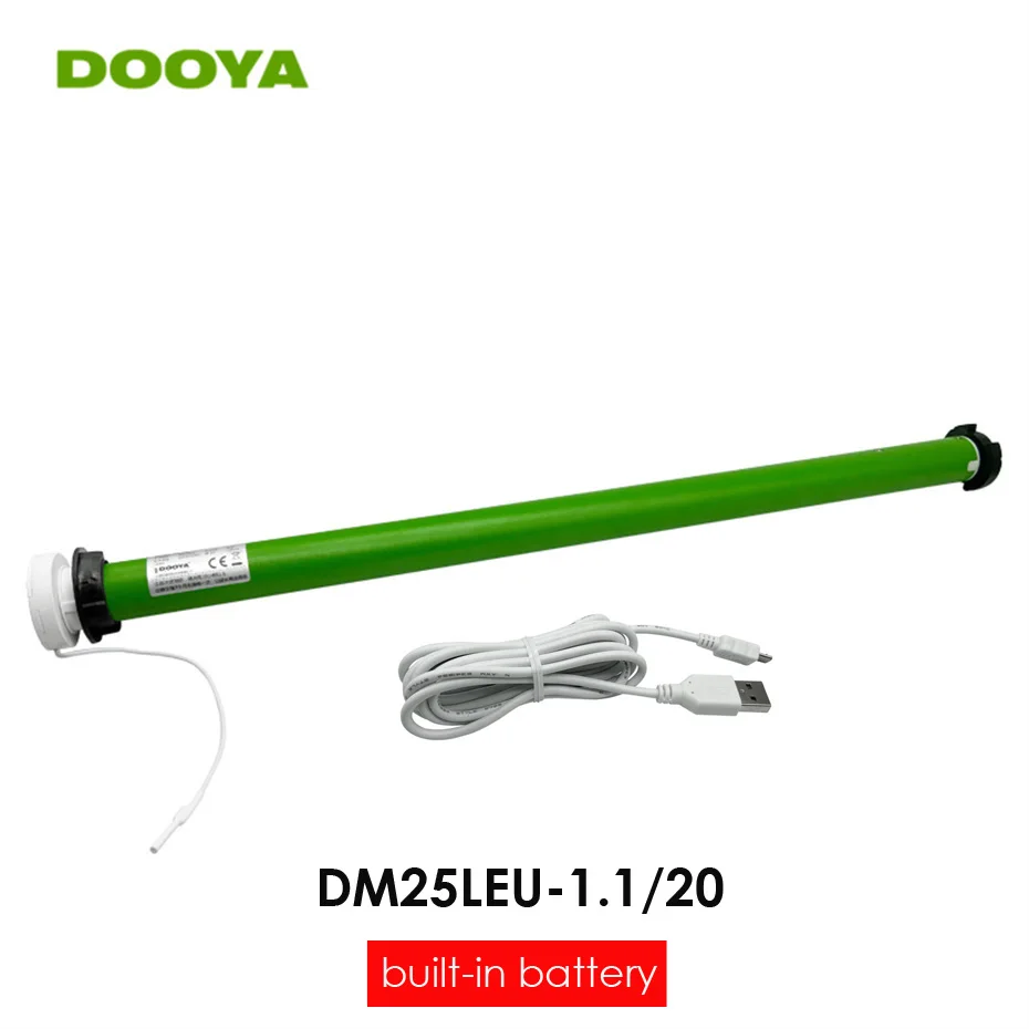 DOOYA DM25LEU 1.1n/20 Tubular Motor Built-in li Battery for Rolling/Roman Curtain/Sun Blinds,Support RF433 Remote,for 38mm tube