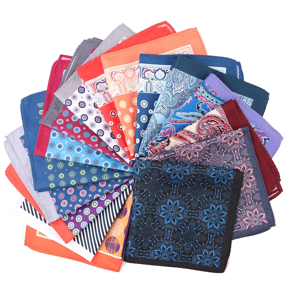 Tailor Smith New Arrival 30x30cm Big Size Handkerchief Men Fashion Chest Towel Paisley Floral Dot Soft Suit Hanky Pocket Squares