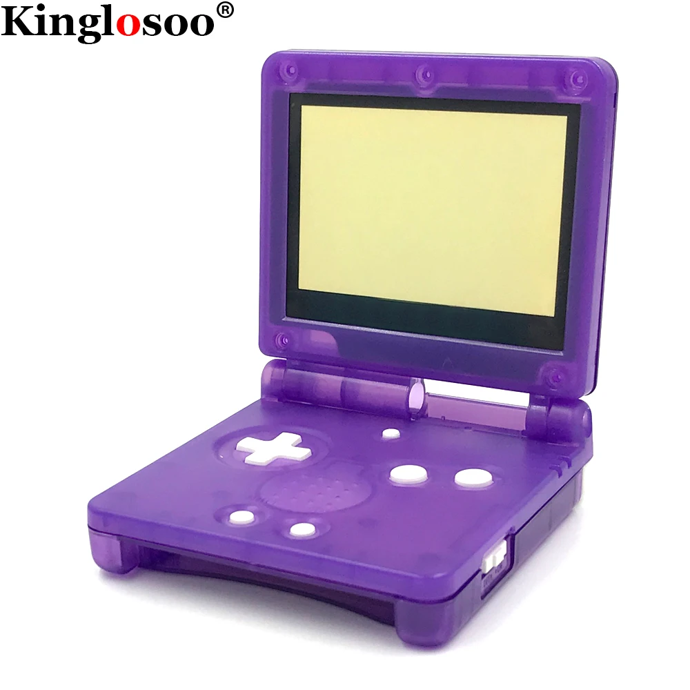 8 Colors Full clear shell housing case cover replacement for Game Boy Advance GBA SP screen lens noctilucence rubber pad