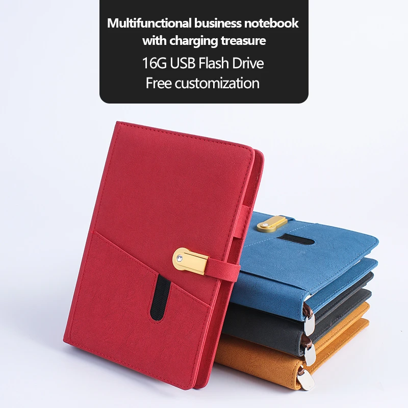 Business Notebook Multifunctional A5 Power Notebook 8000 MAh Mobile Power Wireless Charging Notebook Binder Spiral Diary Planner