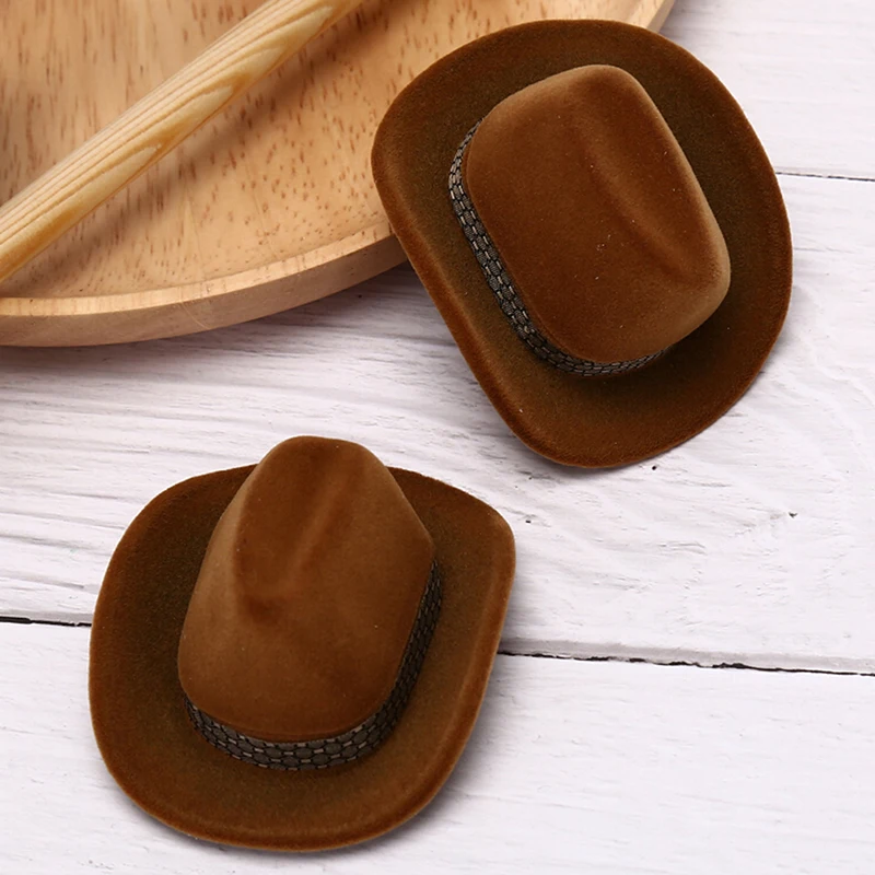 1Pcs Creative Cowboy Hat Shape Rings Box Velvet Jewelry Display Box Storage Case Jewelry Packaging Display New