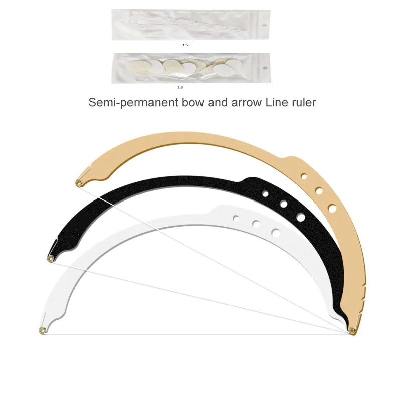 

Black Gold Silver Makeup Stencil Pre-Cut Strings For Eyebrow Mapper Microblading Measuring Tool String With 10pcs Liners