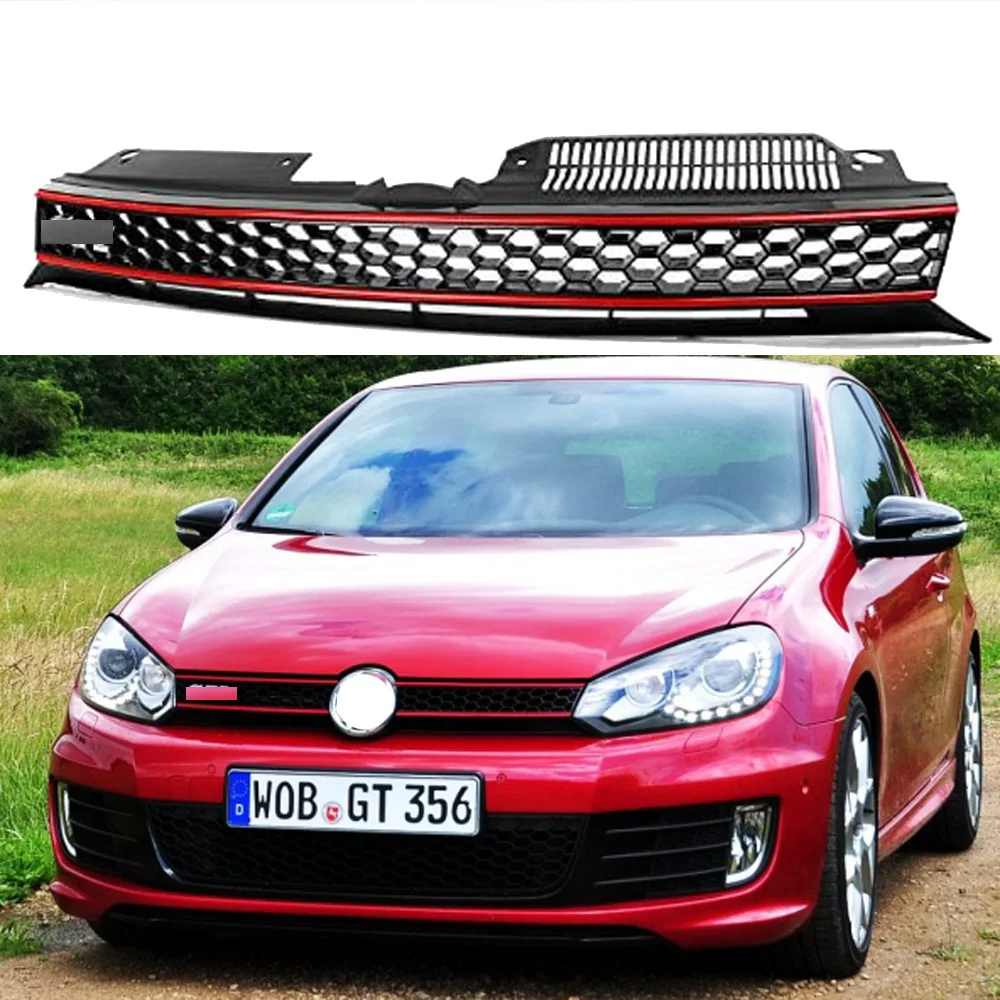 Gloss Black Front Bumper Kidney Grill Grilles for Volkswagen for VW Golf VI MK6 Jetta Gti GTD Alltrack 2010 2011 2012