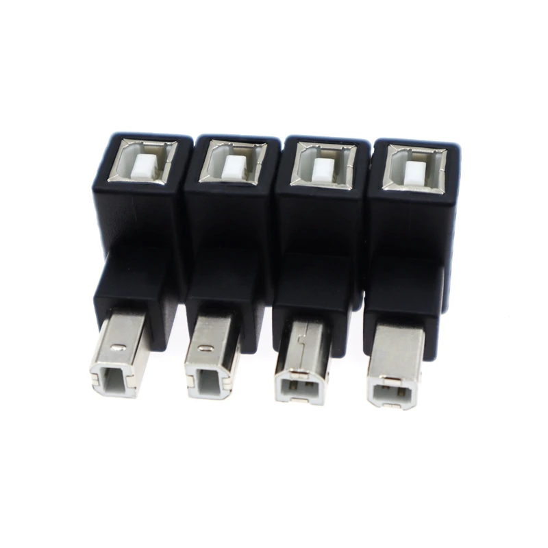 90 Degree USB 2.0 Type B Male to Type B Female Printer Interface Expansion Adapter for Printer Scanner Converter