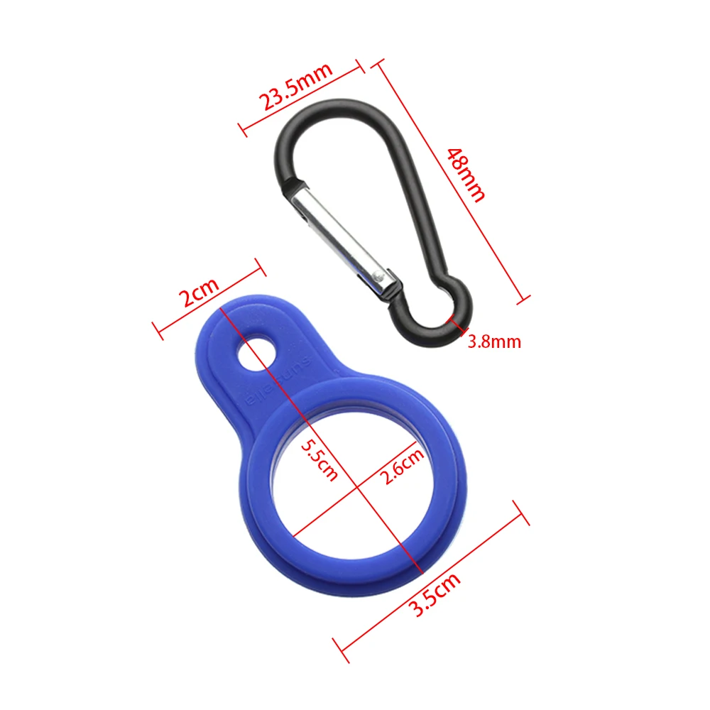 ร้อนกีฬากระเป๋ากาต้มน้ำหัวเข็มขัดหัวเข็มขัดหัวเข็มขัดกลางแจ้ง Carabiner ผู้ถือขวดน้ำ Camping เดินป่าคุณภาพสูงอลูมิเนียมยาง Hook อุปกรณ์เสริม