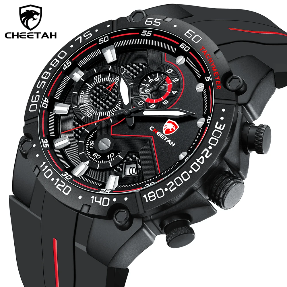 CHEETAH Men Watch Top Brand Casual Business Wristwatch Fashion Luxury Silicone Strap Sports Waterproof Clock Relogio Masculino