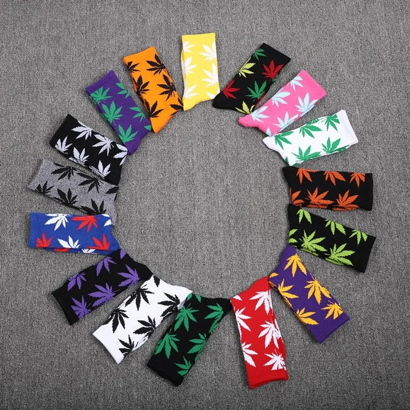 Maple Leaf Socks Men\'s and Women\'s Cotton Socks South Korea Harajuku Style Skateboard Socks Ford