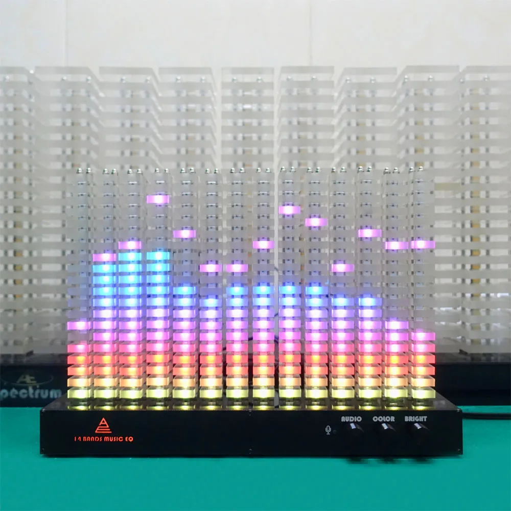 Creative Professional 14-Segment เครื่องวิเคราะห์สเปกตรัมตัวบ่งชี้ระดับสเปกตรัมเพลง LED จังหวะคอลัมน์ VU