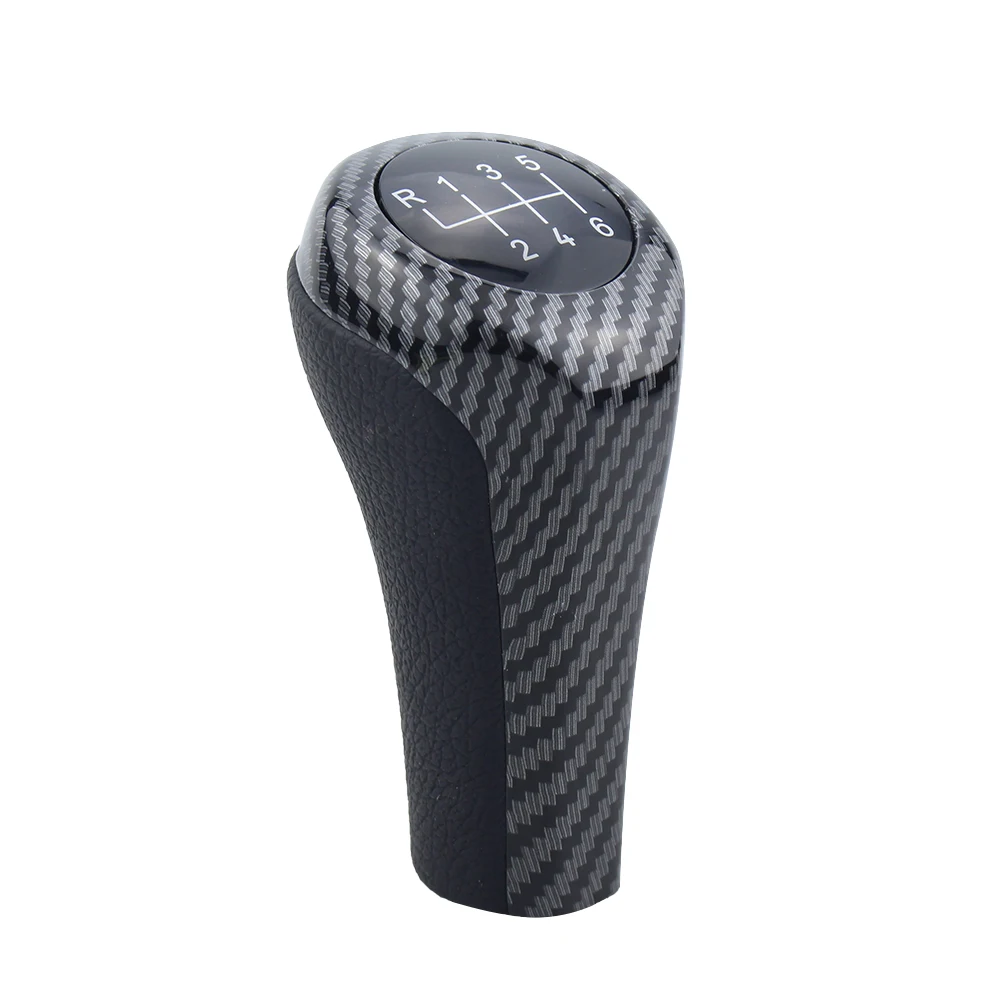 Carbon Pattern 5 and 6 Speed Gear Shift Knob Handball Lever For BMW 1 3 5 7 Series E87 E90 E91 F20 PU Leather - view 3