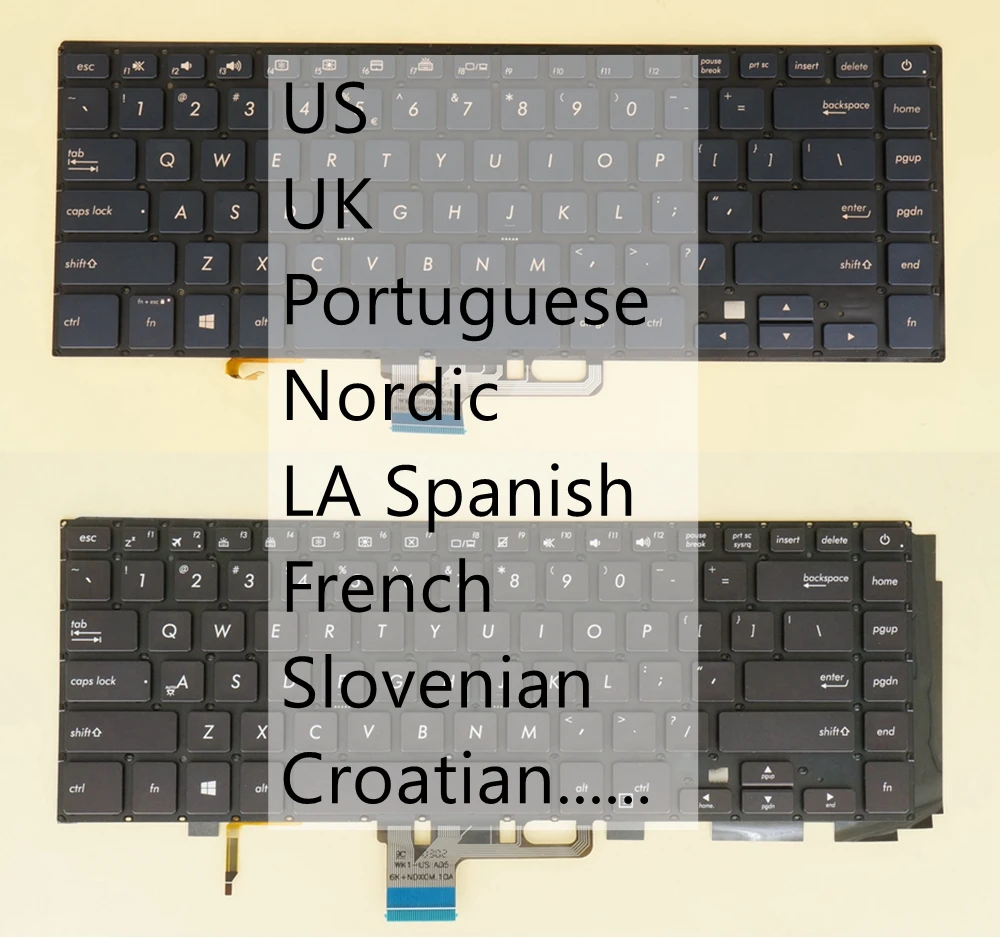 US UK PO NE LA SP FR SV CR Keyboard For Asus 9Z.NDX8U.10S 0KNB0-4624SP00 0KNB0-4625WB00 AEBKH200020 0KNB0-4625LA00 AE8KHL00020