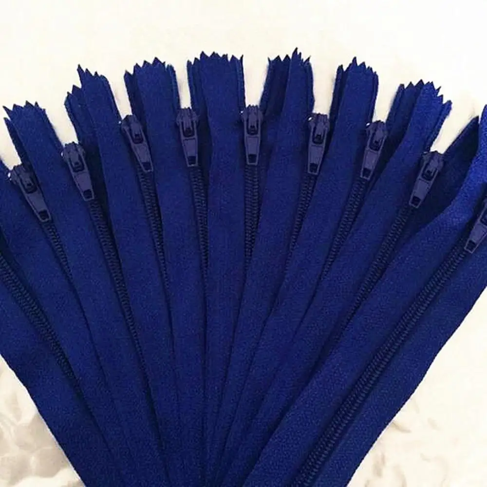 

10 pieces. 20 cm (8 inches) Deep blue Nylon Zippers Tailor Sewer Craft Crafter's & FGDQRS