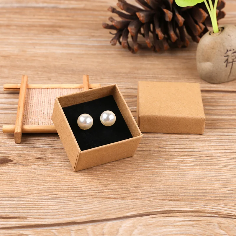 24pcs Kraft Paper Packaging Box Vintage Jewelry Earring Bracelet Ring Beads For Women Organizer Gift Boxes Travel Storage Carton