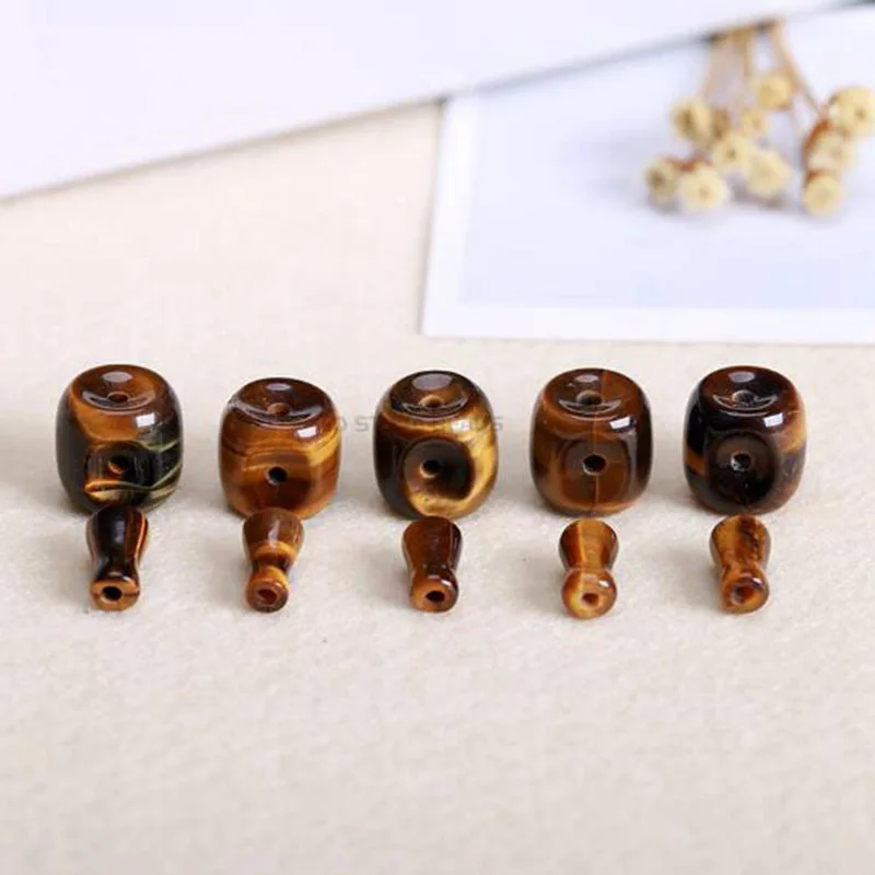 Natural Stone Three Hole Beads 12/14/16/18/20mm Column Shape Necklace Bracelet Jewelry Accessories 5Pcs wk185