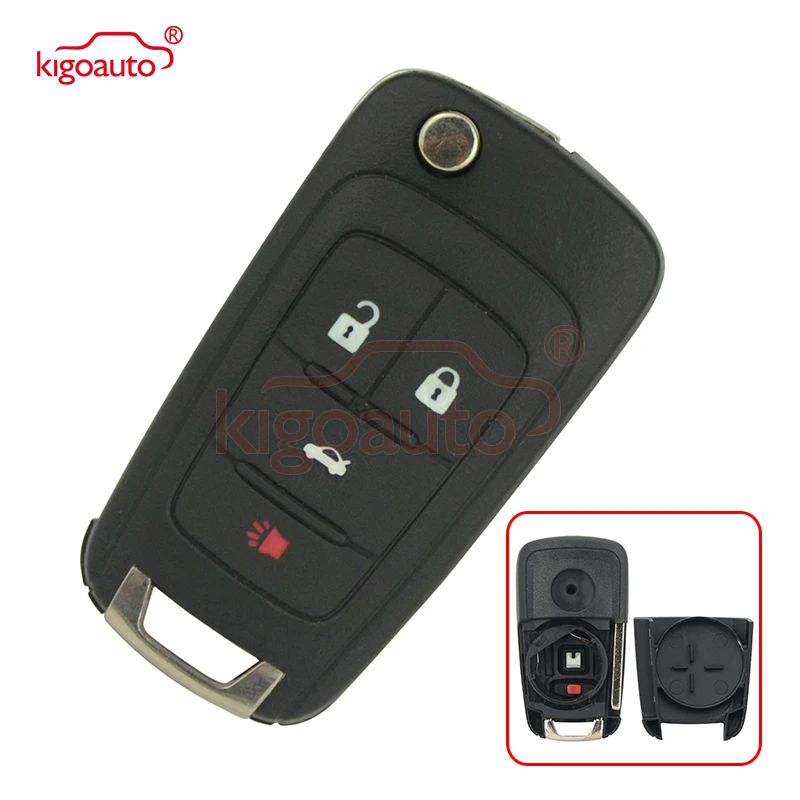 

Kigoauto Flip Car Remote Key Replacement Shell Case 4 Button OHT0106512 for Buick Allure Encore Regal for Chevrolet for GMC