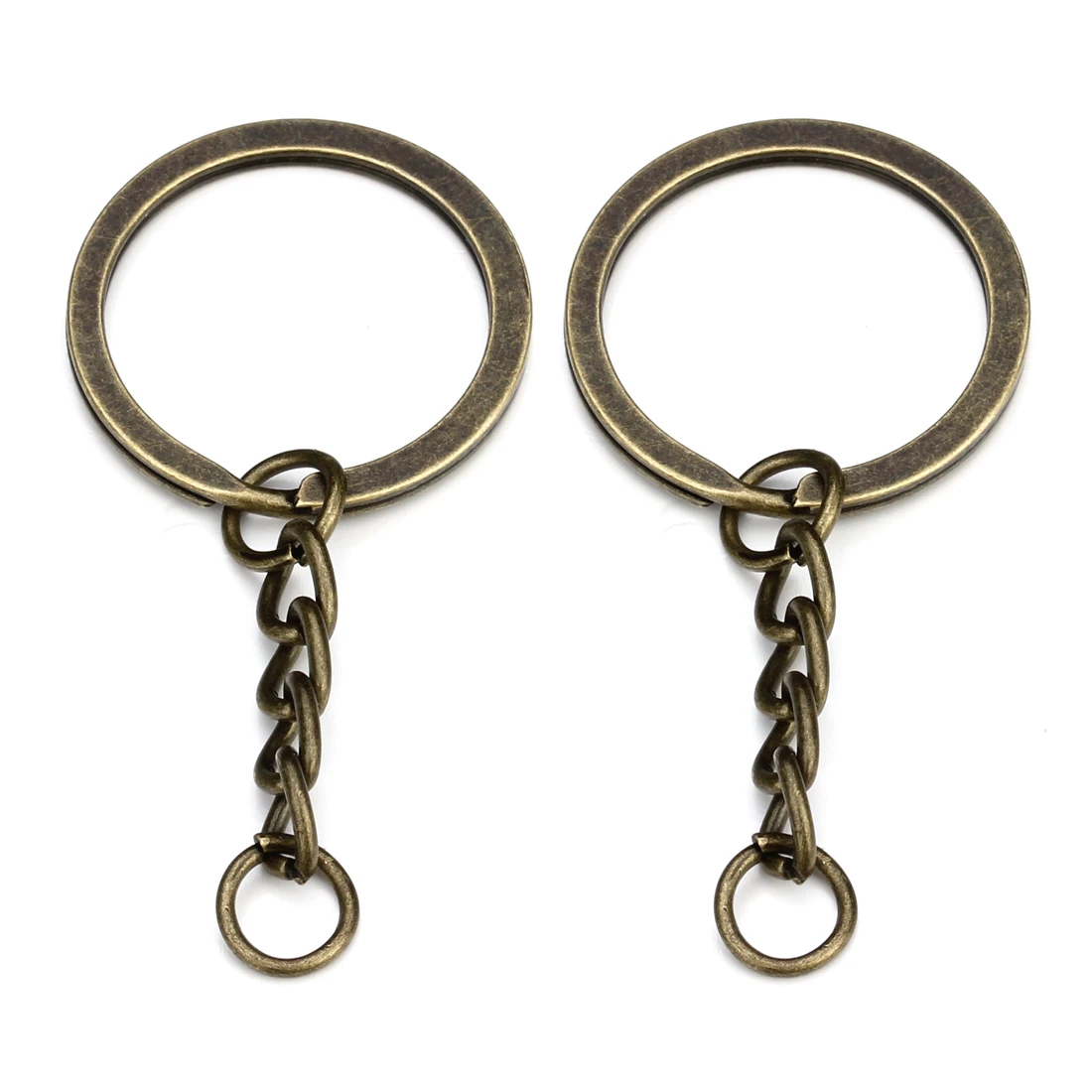 5-20 Stück Schlüsselanhänger in Goldfarbe, Schlüsselring aus Bronze oder Rhodium, 28 mm lang, runde Schlüsselringe für DIY-Schmuckherstellung, Großhandel – Detail 7