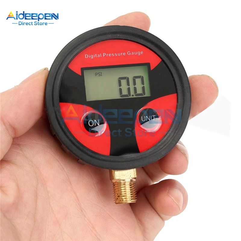 0-200PSI Air Pressure Gauge Dial Meter Tester Copper Rubber Digital Tire Pressure Gauge Tool for Car Truck Bike Auto Car Tyre