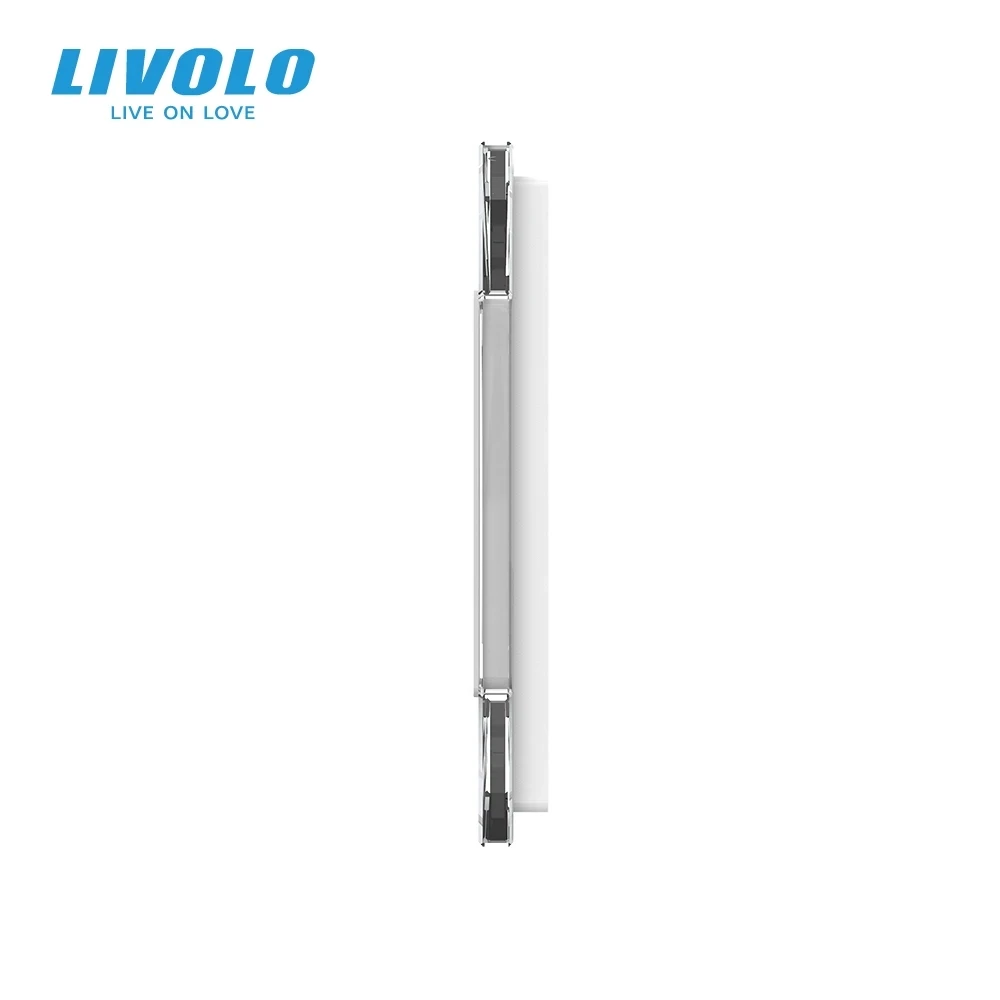 Livolo Luxury Grey Pearl Crystal Glass, 150mm*80mm, EU standard, Double Glass Panel For Wall Switch&Socket,VL-C7-SR/SR-11