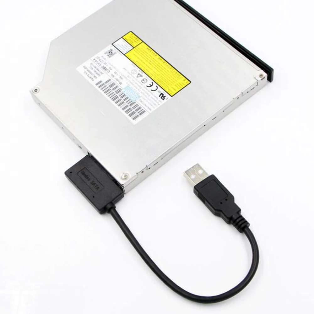 Adaptador USB PC 6P 7P CD DVD Rom SATA a USB 2,0 convertidor Slimline Sata 13 pines Cable adaptador para PC portátil Notebook