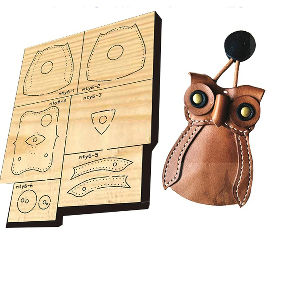 106x75mm DIY leather craft owl design key bag die cutting knife mold metal hollowed punch tool blade