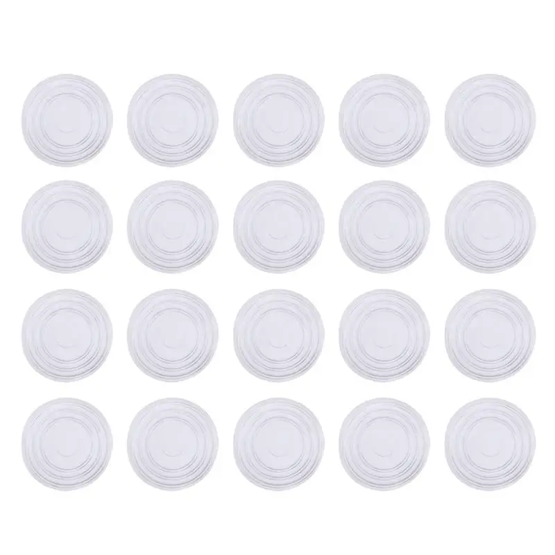 18/30pcs Round Shape Glass Table Non-Slip Soft Grip Pad Transparent Plastic Rubber Fixed Tempered Glass Furniture Accessories