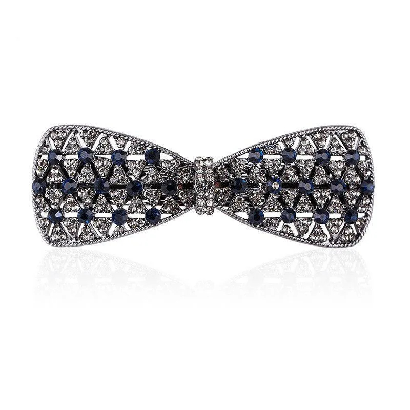 Épingle à cheveux en strass brillant, élégantes Barrettes à nœud papillon, queue de cheval, Clip de printemps, cadeau de fête de vacances, accessoires pour cheveux