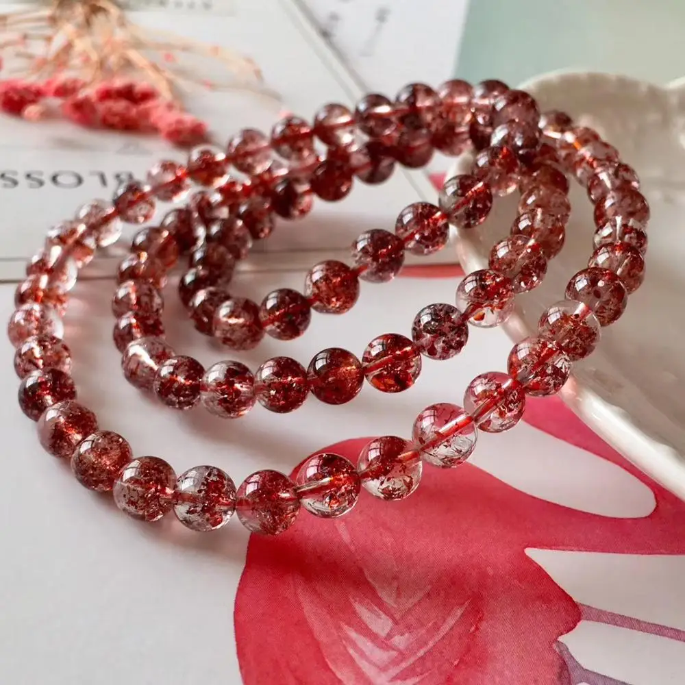 

6mm Natural Super Seven Melody Lepidocrocite Rutilated Quartz Bracelet For Women Men Crystal Round Beads Strands Jewelry AAAAAA