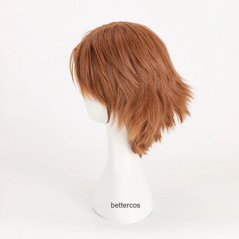 Persona 4: The Animation Yosuke Hanamura Cosplay Wigs Short Brown Heat Resistant Synthetic Hair Wig + Wig Cap