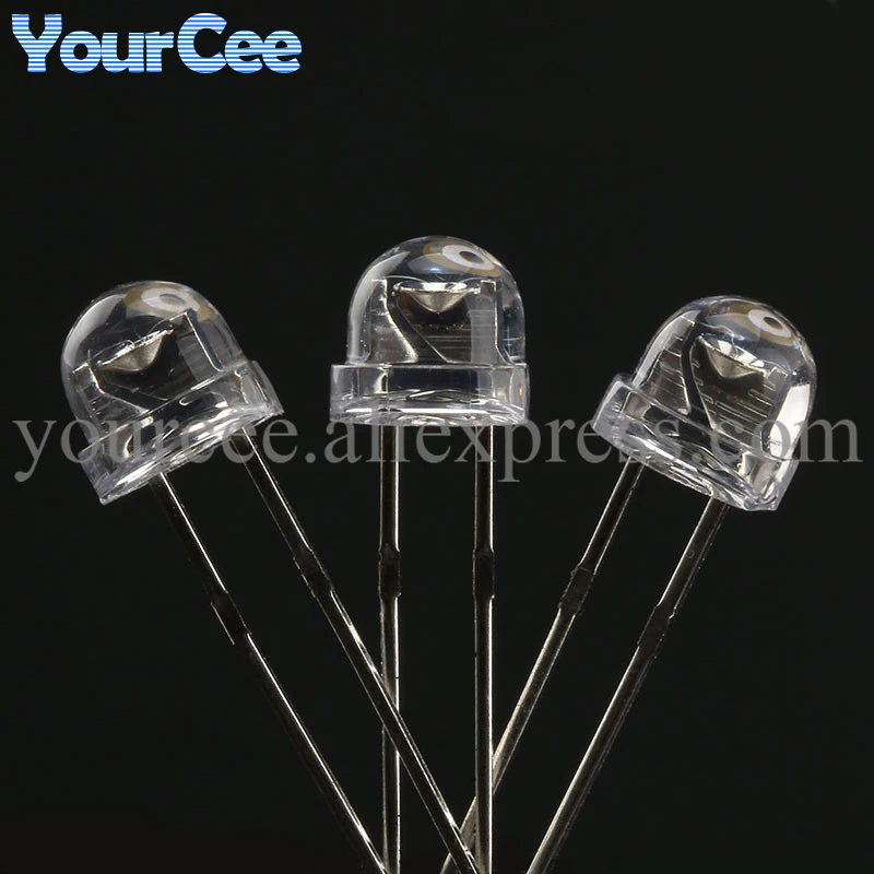 50pcs/20pcs 5mm 8mm F5 F8 Straw Hat LED Diode Bright Clear Emerald-green Red White Pink Purple Yellow Blue Light Emitting Diode