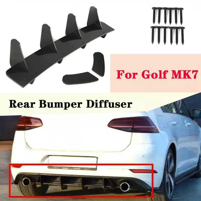 Car Rear Bumper Lip Diffuser Spoiler Splitter for Golf 7