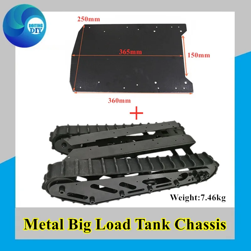 15kg Load Big Load  Robot Tank Chassis Off/road Vehicelt Track Car With Rubber Tracks+ Big Power Motor For Arduino Robot T007