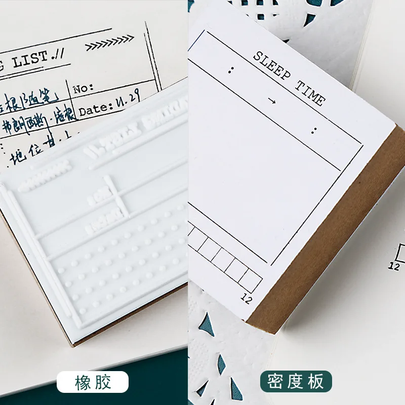 1set Vintage Calendar Memo TO DO List Plan Stamp DIY Wooden Rubber Stamps for Scrapbooking Stationery Journal Book Seal