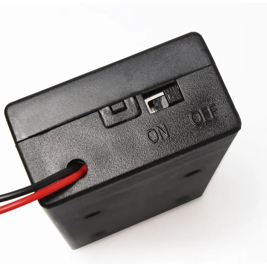 100pcs/lot Wholesale 2x3.7V 18650 Battery Case Holder Battery Storage Box with ON/OFF Switch Wire Leads with 5.5x2.1mm DC  Plug