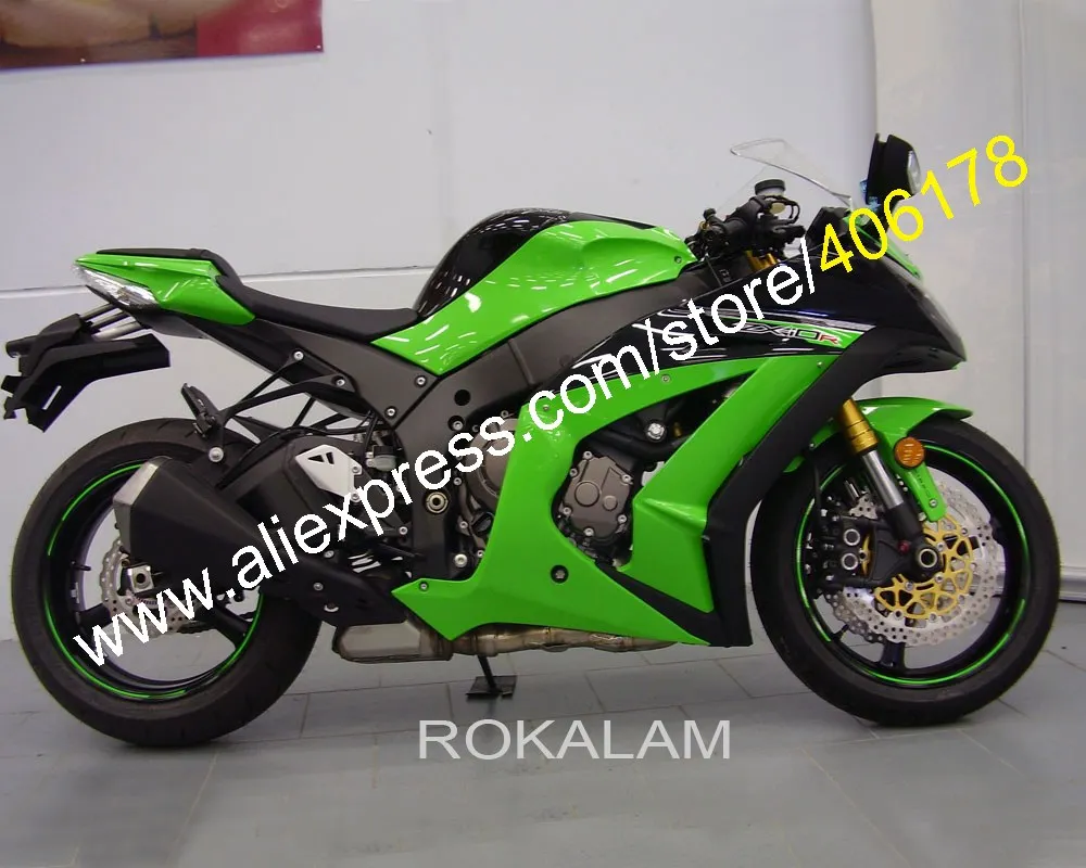 

Для Kawasaki Ninja ZX-10R 11 12 13 14 15 ZX10R 2011-2015 ZX 10R ZX-10R Зелено-черные обтекатели из ABS-пластика (литье под давлением)