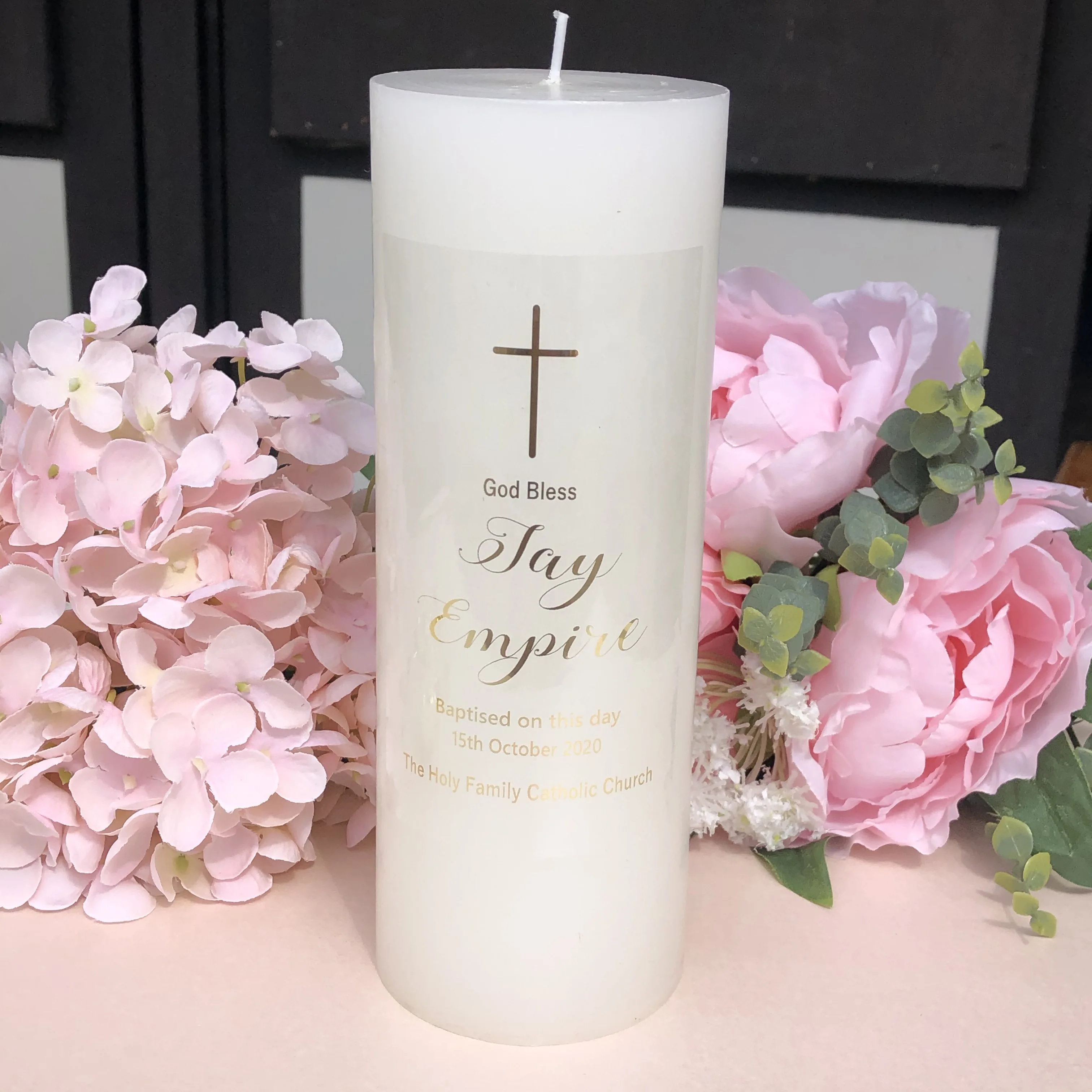 Personalised Candle Label - Pegatinas personalizadas para velas de primera