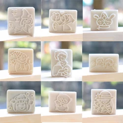 1Pcs Cartoon Animal Soap Stamp Girl Pattern Mini Diy Handmade Soap Stamps White Resin Soap Chapter Personality