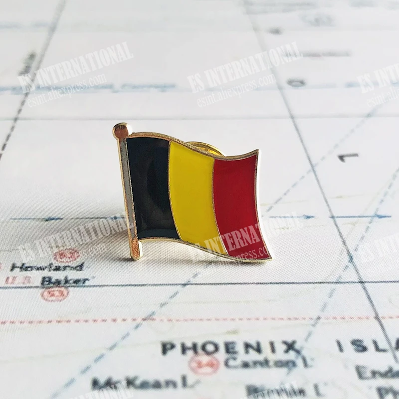 Flaga narodowa Belgii Kryształowa epoksydowa metalowa emalia Odznaka Broszka Kolekcja Pamiątki Prezenty Szpilki do klapy Akcesoria Rozmiar 1,6 * 1,9 cm