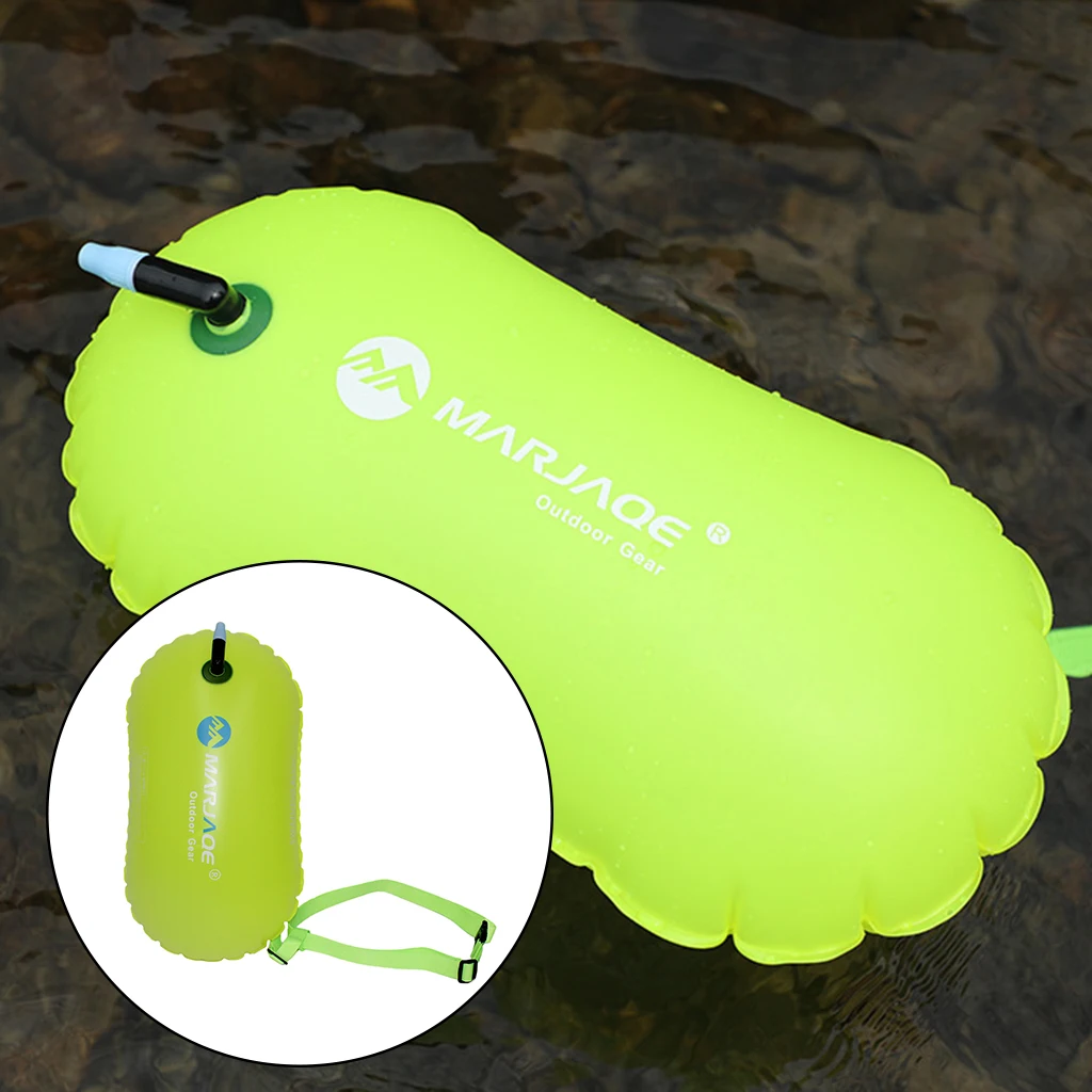 Highly Visible Inflatable Swim Buoy Tow Float Inflated Device Swimming Inflatable Air Bag for Water Sport Open Water Snorkel