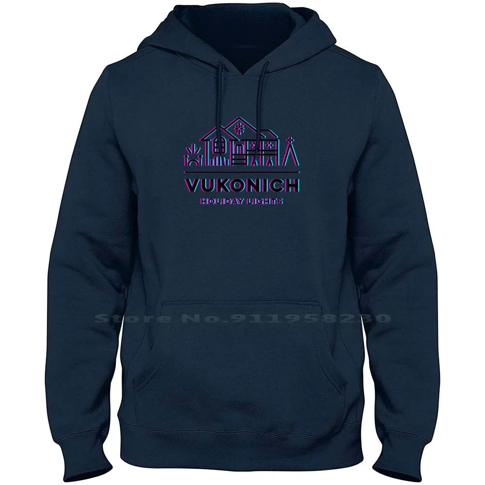 Vukonich Holiday Lights House Illustration Classic T Shirt Hoodie Sweater Cotton Illustration Classic Holiday Famous Class Light