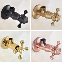 Gold Black Antique Brass Triangle Valve Water Control Valve Bathroom Tap Water Valve 1/2*1/2 Brass Angle valves  KD1439