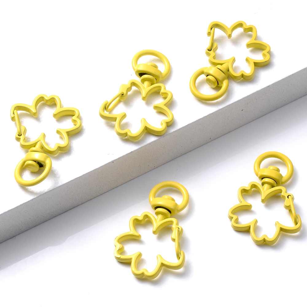 5 teile/los Blume Karabiner Haken Schlüsselanhänger Trigger Clips Schnallen für DIY Schmuck Machen Schlüssel Ketten Ring Zubehör 24*34mm – Detail 7