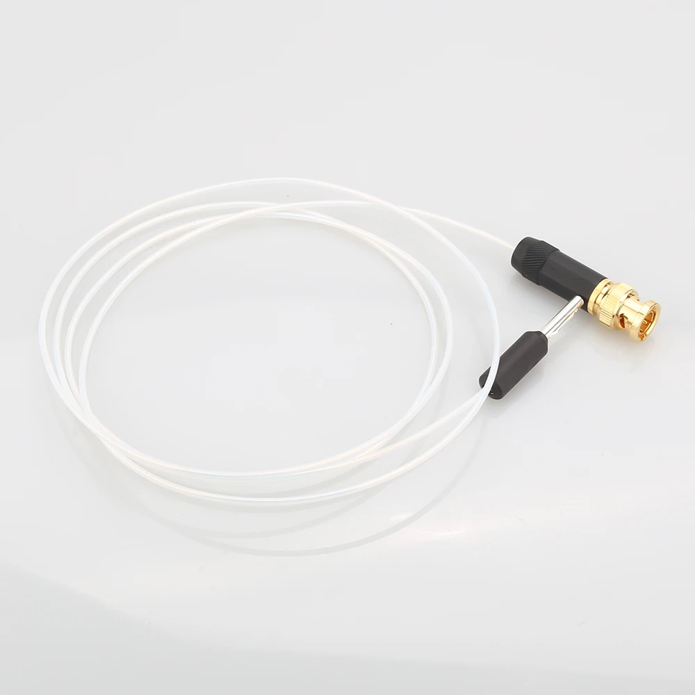 

1pc Silver Banana Cable to BNC Plug HIFI Audio Cable for Grounding Box Speaker Amplifier Decoder Audio Tuning Box