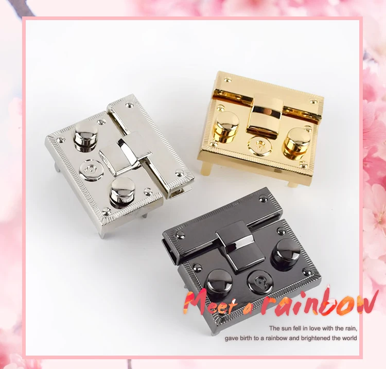2/5Pcs Deepeel 40X45mm Metal Snap Lock Handbag Clasps Closure Buckle DIY Purse Twist Turn Locks Bags Replacement Accessories