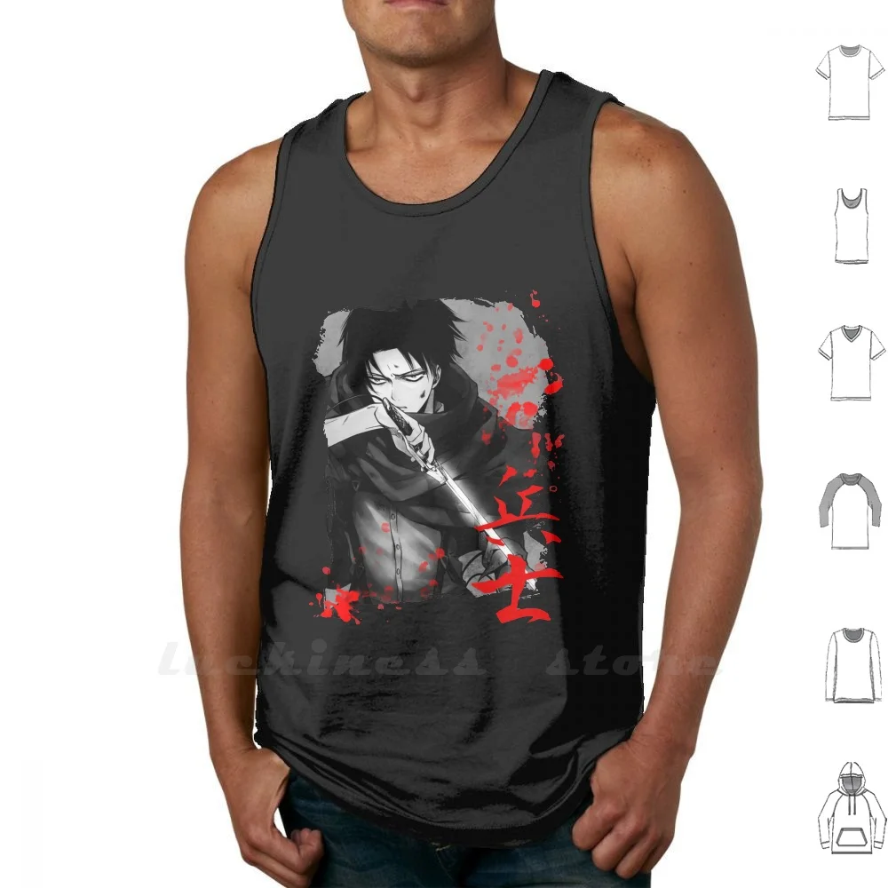 Shingeki No Kyojin - Levi Sleeveless Tank Top Vest Cotton Anime Meme Manga Light Novel Video Game Shingeki No Kyojin Snk Attack