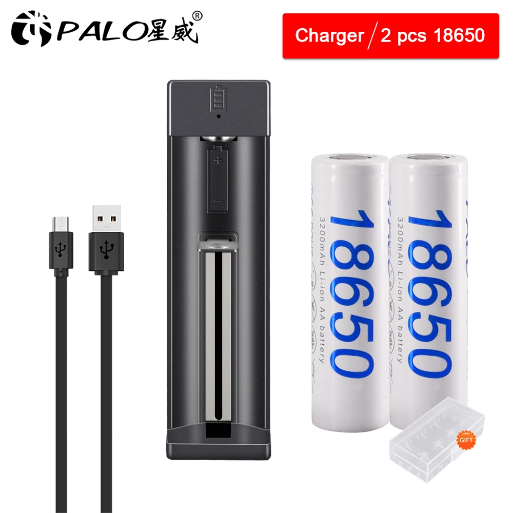 

18650 3.7V 3200mA Rechargeable lithium battery Light Flashlight batteries LED light battery + battery charger