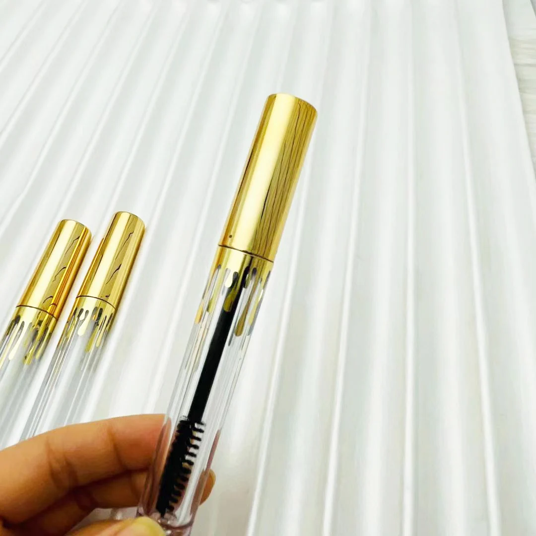 5/50/100PCS 4ml Empty Lip Gloss Tubes Gold Water Droplets DIY Mascara Tube Eyelash Bottle Cosmetic Packing containers wholesale