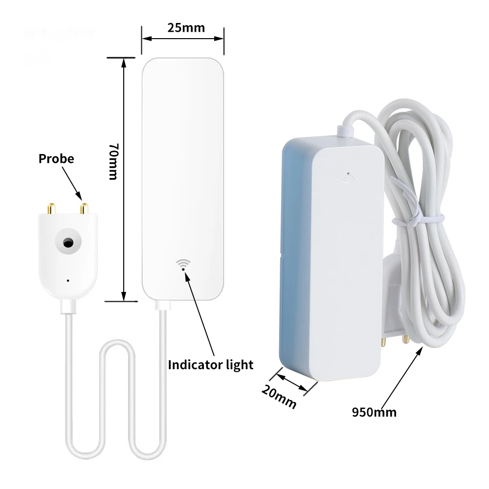 Imagem -02 - Tuya-sensor de Vazamento de Água Wi-fi Detector de Vazamento de Água Notificação por Aplicativo Smartlife Alarme Inundação de Água Segurança Doméstica