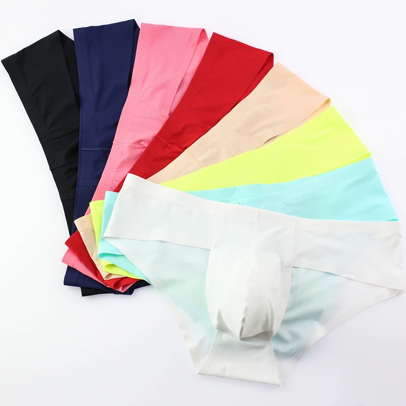 Calzoncillos slip elásticos para hombre, ropa interior, sin costuras, transpirable, ultrafino, suave, tiro bajo